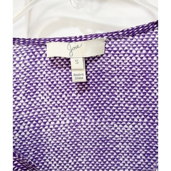 Joie Sz S Purple 100% Silk Blouse Utility Top Military Rare - Picture 7 of 7